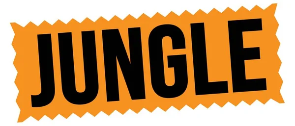 Jungle Text Written Orange Black Zig Zag Stamp Sign — Fotografia de Stock
