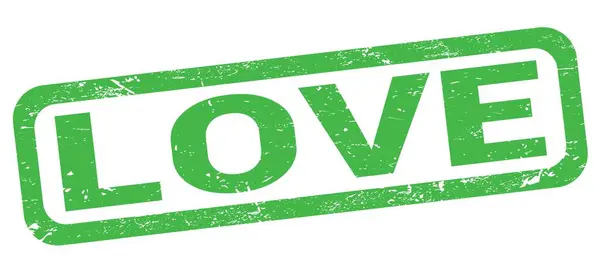 Love Text Written Green Rectangle Stamp Sign — стоковое фото