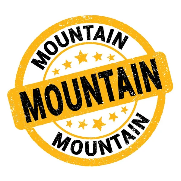 Mountain Text Written Yellow Black Grungy Stamp Sign — Stock Photo, Image