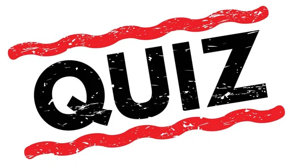 Quiz Text Written Red Black Lines Stamp Sign — Stockfoto