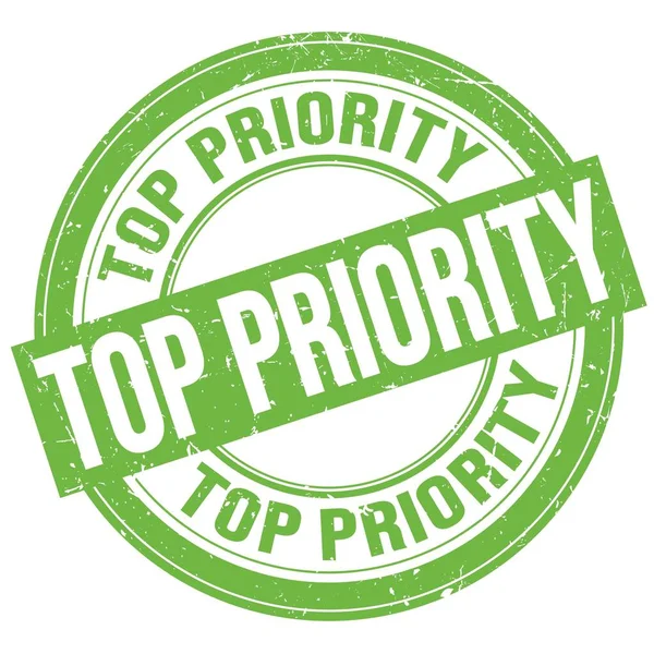 Top Priority Text Written Green Grungy Stamp Sign — Fotografia de Stock