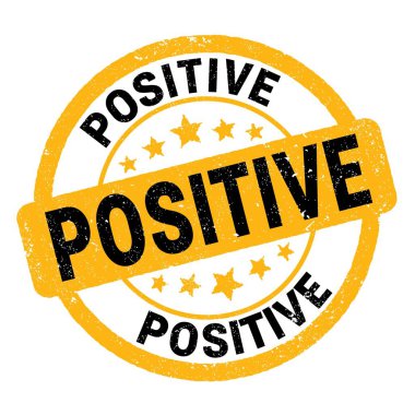 Sarı-siyah müstehcen işareti üzerine yazılmış POSITIVE metin.