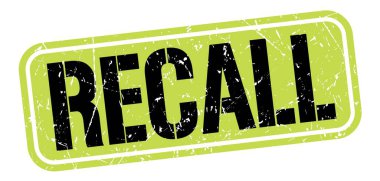 Yeşil-siyah grungy işareti üzerine yazılmış RECall metni.