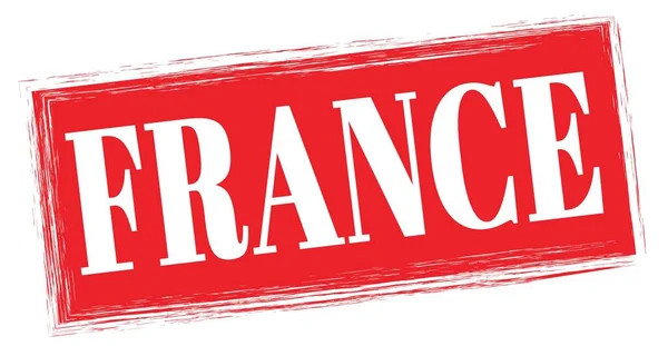 France Text Written Red Rectangle Stamp Sign — Stockfoto