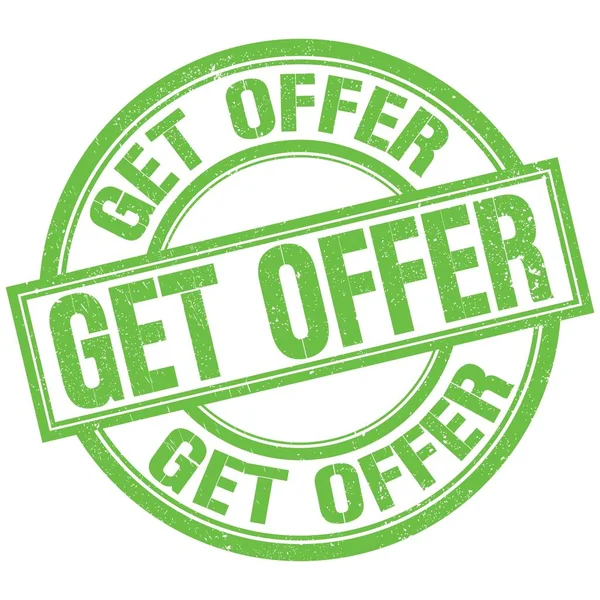 Get Offer Text Written Word Green Stamp Sign — Stockfoto
