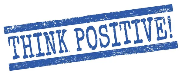 Think Positive Text Written Blue Grungy Lines Stamp Sign — 图库照片
