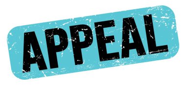APPEAL text written on blue-black grungy stamp sign.
