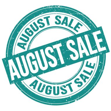 AĞUSTOS Satış metni mavi yuvarlak grungy mühür işareti üzerine yazılmış