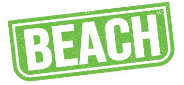 Yeşil grungy mühür işareti üzerine yazılmış BEACH metni.