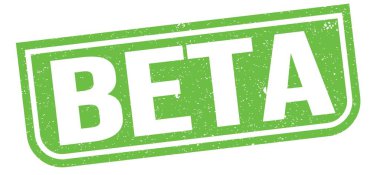 Yeşil grungy mühür işareti üzerine BETA metni.