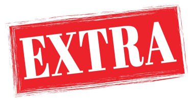 Kırmızı dikdörtgen pul işareti üzerine yazılmış ExTRA metni.