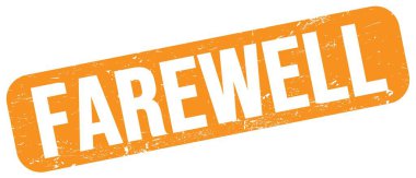 Turuncu grungy işareti üzerine yazılmış veda metni.