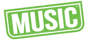Yeşil grungy işareti üzerine yazılmış MÜZİK metin.