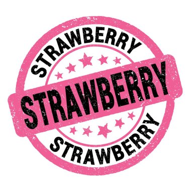 Pembe-siyah grungy işareti üzerine yazılmış STRAWERRY metin.
