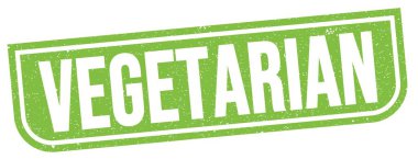 Yeşil grungy işareti üzerine yazılmış VEGETARIAN metin.