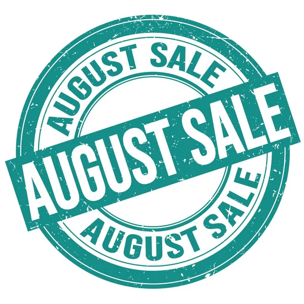 August Sale Text Written Blue Grungy Stamp Sign — 图库照片