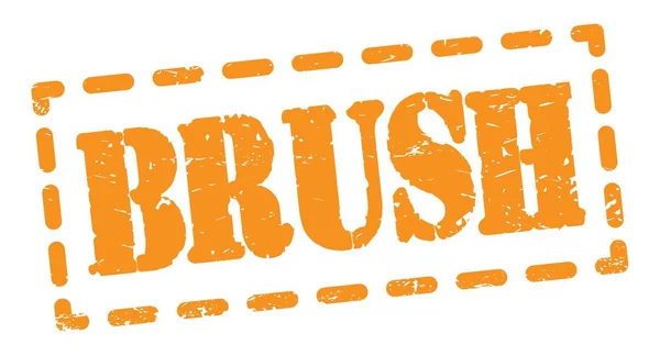 Brush Text Written Orange Dash Stamp Sign — Stockfoto