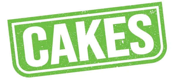 Cakes Text Written Green Grungy Stamp Sign — Fotografia de Stock