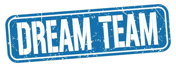 Dream Team Text Written Blue Grungy Stamp Sign — Zdjęcie stockowe