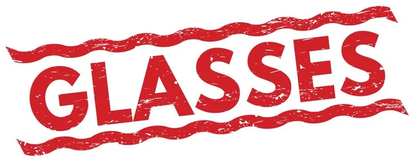 Glasses Text Written Red Lines Stamp Sign — Fotografia de Stock