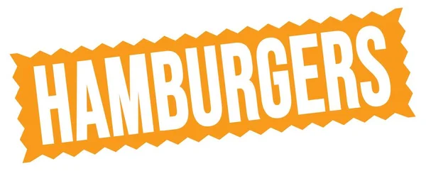 Hamburgers Text Written Orange Zig Zag Stamp Sign — 스톡 사진