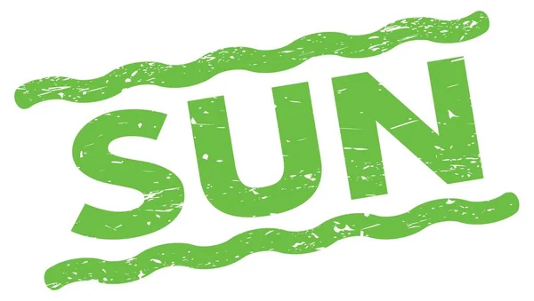 Sun Text Written Green Lines Stamp Sign — Zdjęcie stockowe