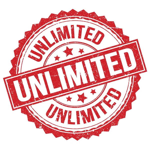 Kırmızı yuvarlak pul işareti üzerine yazılmış Sınırsız metin