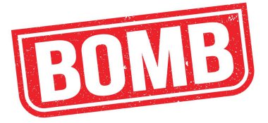 BOMB text written on red grungy stamp sign.