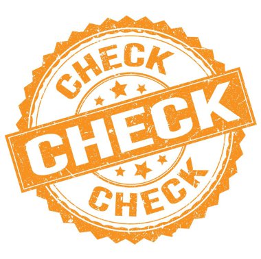 Turuncu pul işareti üzerine yazılmış CHECK metni