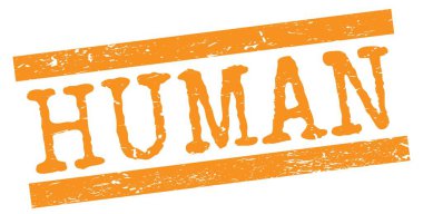 Turuncu grungy line damga işareti üzerine yazılmış insanoğlu metni.