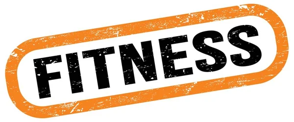 Fitness Text Orange Black Rectangle Stamp Sign — Zdjęcie stockowe