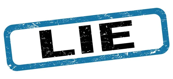 Lie Text Written Blue Black Rectangle Stamp Sign — Stockfoto