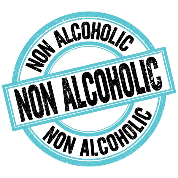 Non Alcoholic Text Written Blue Black Stamp Sign — Photo