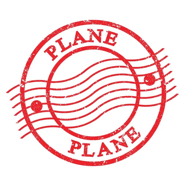 Plane Text Written Red Grungy Postal Stamp — Stock Fotó