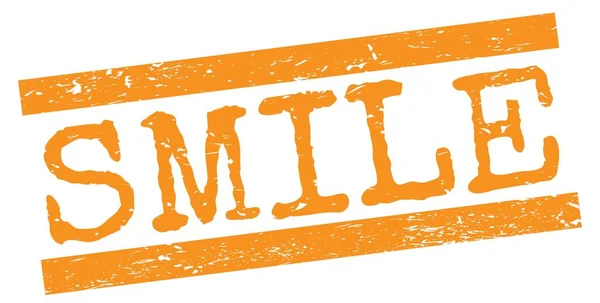 Smile Text Written Orange Grungy Lines Stamp Sign — Zdjęcie stockowe