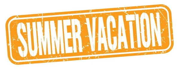 Summer Vacation Text Written Orange Grungy Stamp Sign — Stock fotografie