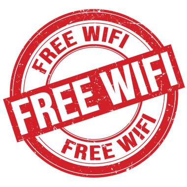 FREE WIFI text written on red round grungy stamp sign