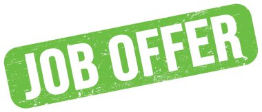JOB OFFER text written on green grungy stamp sign.