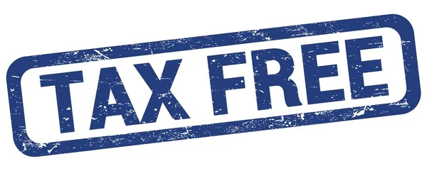 Tax Free Text Written Blue Rectangle Stamp Sign — Stockfoto