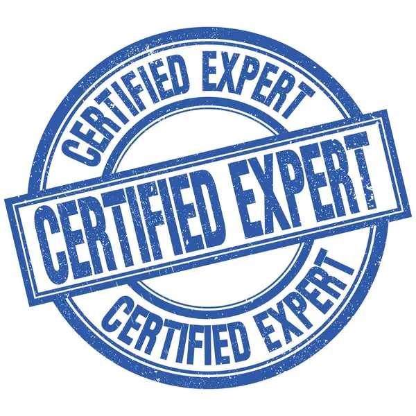 Certified Expert Text Written Word Blue Stamp Sign — Stockfoto