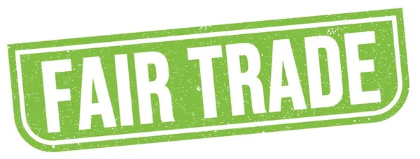 Fair Trade Text Written Green Grungy Stamp Sign — Stock fotografie