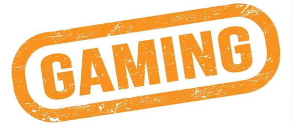 Gaming Text Written Orange Rectangle Stamp Sign — Photo