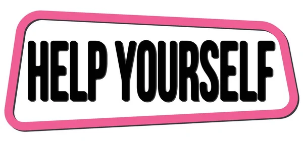 Help Yourself Text Written Pink Black Trapeze Stamp Sign — Stock fotografie