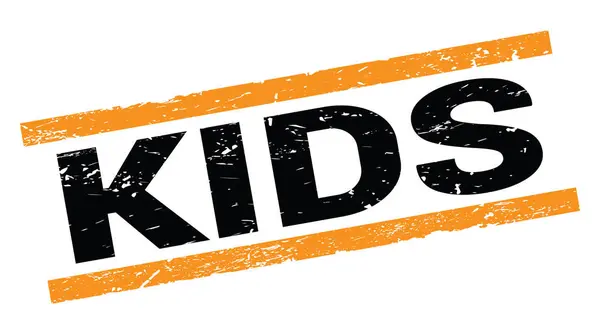 Kids Text Written Orange Rectangle Stamp Sign — Foto de Stock