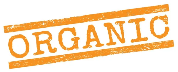 Organic Text Written Orange Grungy Lines Stamp Sign — Fotografia de Stock