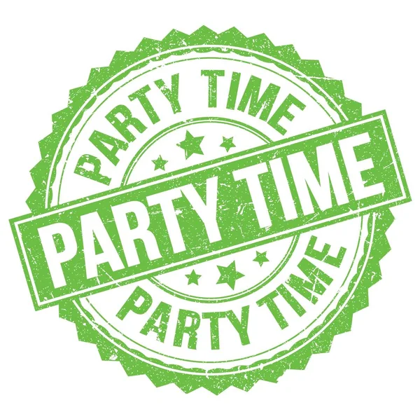 Party Time Text Written Green Stamp Sign — Stock Fotó