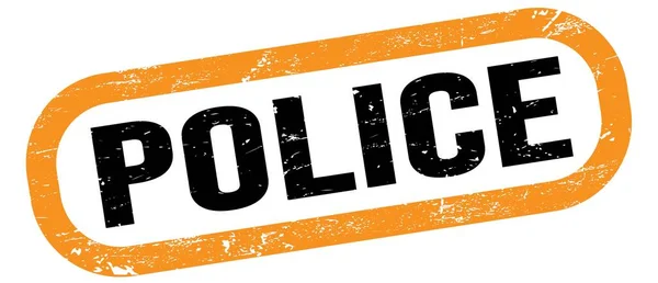 Police Text Orange Black Rectangle Stamp Sign — 图库照片