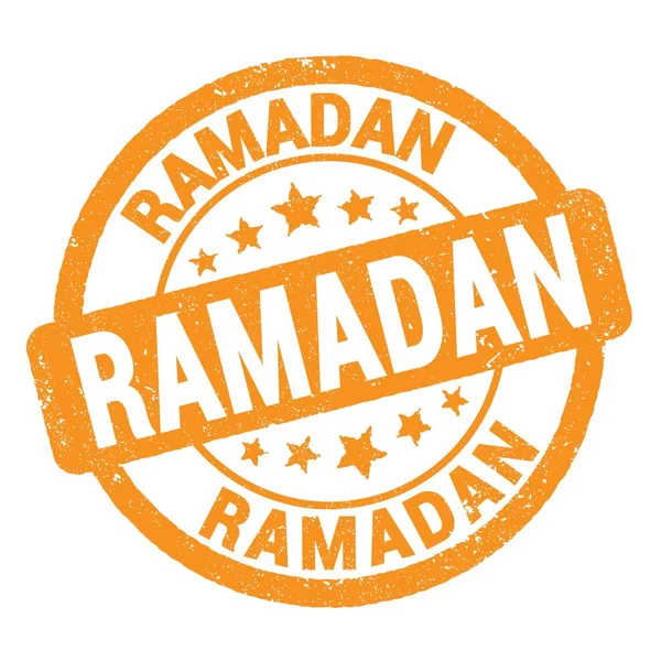 Ramadan Text Written Orange Grungy Stamp Sign — Zdjęcie stockowe