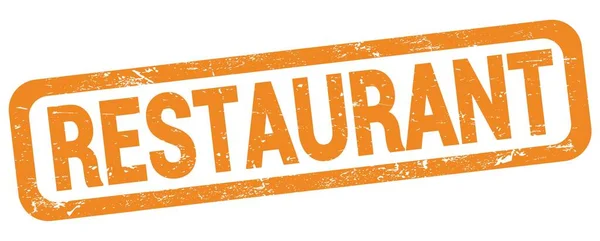 Restaurant Text Written Orange Rectangle Stamp Sign — ストック写真