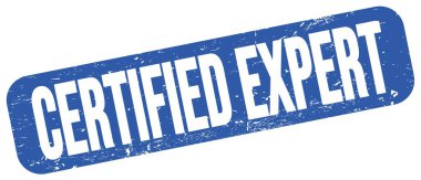 CERTIFIED EXPERT text written on blue grungy stamp sign.